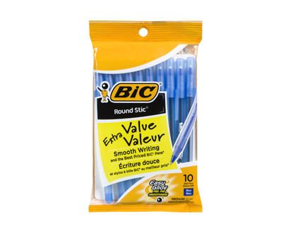 Bic Round STIC Medium Blue Stick Pens - 1.0 EA