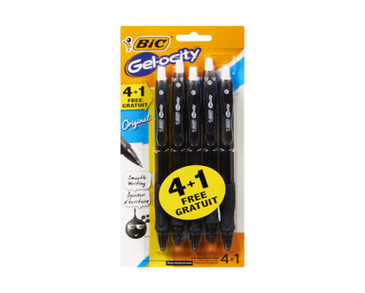 Bic Gelocity Original Black Gel Pens - 4.0 EA