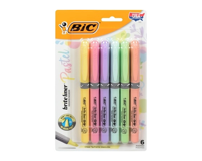 Bic Brite Liner Grip Pastel Highlighter - 6.0 EA