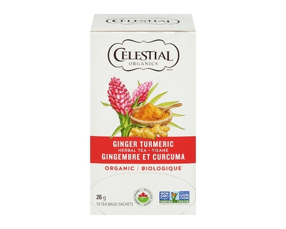 Celestial Seasonings Organic Ginger & Turmeric Herbal Tea - 18.0 EA