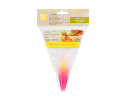 All-In-One Decorating Bag With #1m Open Star Tip Disposable - 6.0 EA