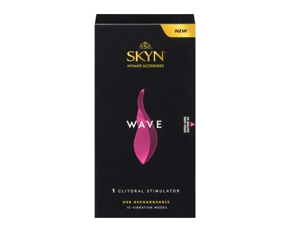 SKYN Wave Clitoral Stimulator, ultra soft silicone finish, water resistant, flickering clitoris massager, 10 Variable Speed, Rechargeable - 1 EA