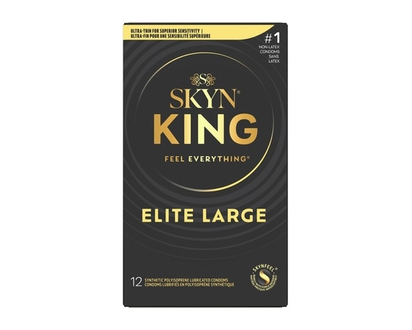 Skyn Condoms lubrifiés en polyisoprène synthétique king elite large - 12.0 EA