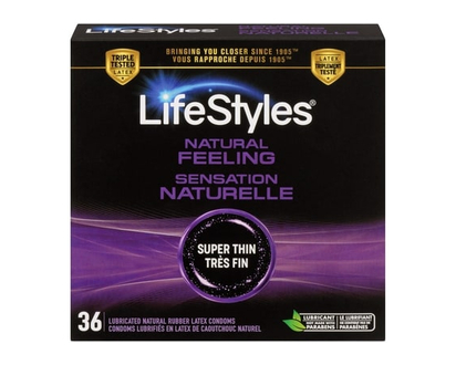 Lifestyles Sensation Naturelle 36 Condoms Lubrifiés en Latex - 36.0 EA