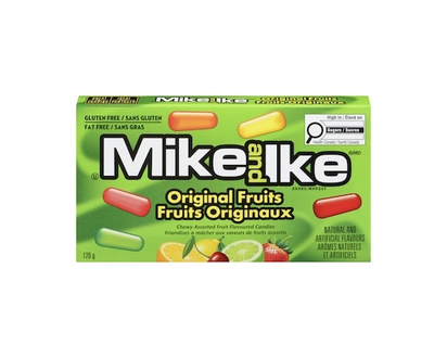 Mike & Ike Chewy Assorted Fruit Flavoured Candies Original Fruits - 120.0 G