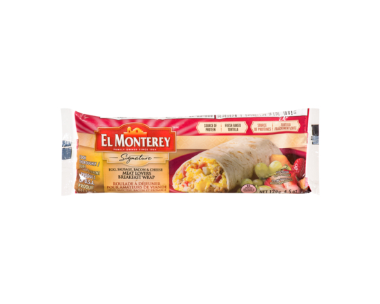 El Monterey Signature Egg, Sausage, Bacon & Cheese Breakfast Wraps - 128.0 G