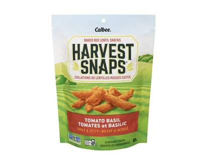 Snapea Lentil Snaps Tomato Basil Flavoured Lentil Crips Baked - 85 G