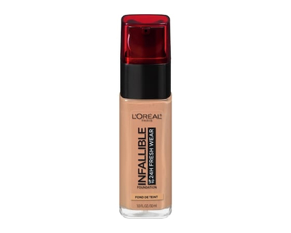 L'Oreal Paris Foundation Infallible Fresh Wear 24HR, Lightweight, Longwear, Breathable Formula, Amber - 30.0 ML