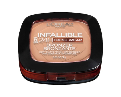 L'Oreal Paris Infallible Up to 24H Fresh Wear Soft Matte Longwear Bronzer. Waterproof, heatproof, transfer, humidity and sweatproof, Light, 0.31 oz LI