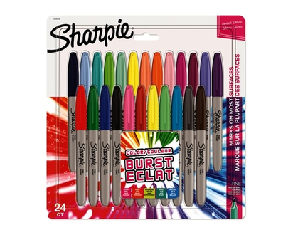 Sharpie Fine Point Permanent Markers, Assorted Colours, Fine Tip, 24 Pack - 1.0 EA