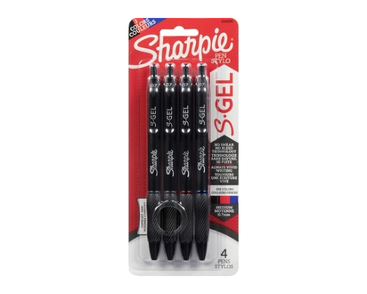 Sharpie Retractable Gel Pen, 0.7mm, Business Assorted Colours, 4 Pack - 1.0 EA