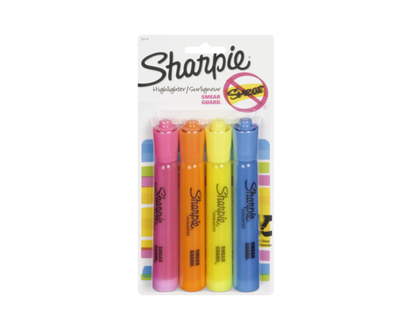 Sharpie Ensemble de 4 surligneurs Accent extra-larges Sharpie, couleurs assorties - 4.0 EA