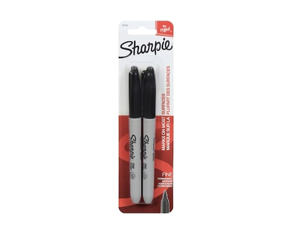 Sharpie Fine Point Permanent Markers, Black, 2-Pack - 1.0 EA