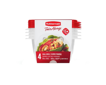 Rubbermaid Contenants de conservation des aliments TakeAlongs Small Bowls, lot de 4 - 1.0 EA