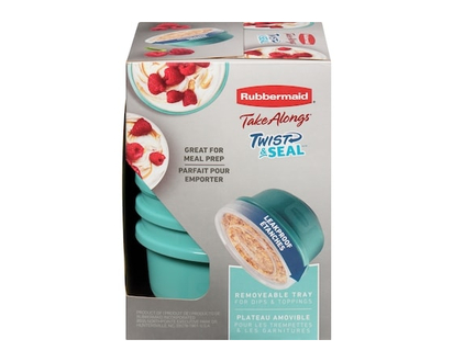 Rubbermaid Boîtes de conservation pour aliments TakeAlongs Twist & Seal, Teal Splash, lot de 3 - 3.0 EA