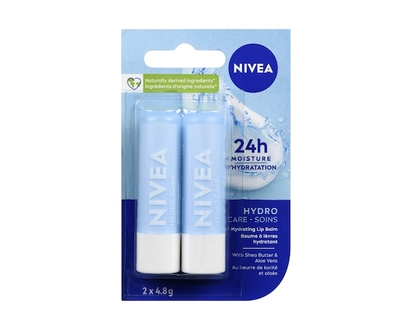Nivea Baumes pour les lèvres Hydro soins paquet de deux - 4.8 G