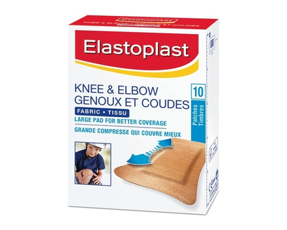 ELASTOPLAST Knee & Elbow Fabric Adhesive Bandages, 10 Strips - 10 EA