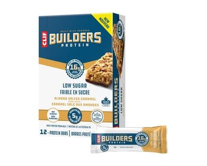 CLIF BUILDERS Low Sugar Protein Bars, Almond Salted Caramel Flavour - 56.0 G