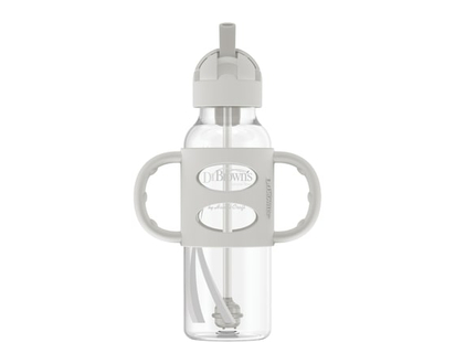 Dr. Brown's Sippy Straw Bottle w/Silicone Handles, Grey - 1 EA