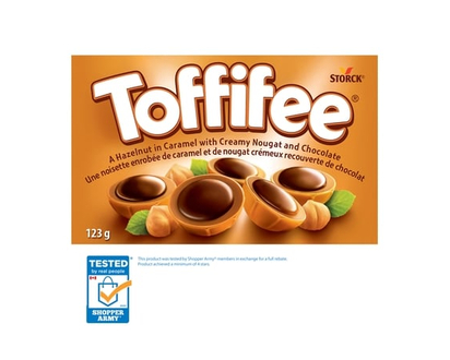 Toffifee Noisette enrobée de caramel et de nougat crémeux recouverte de chocolat - 123 G
