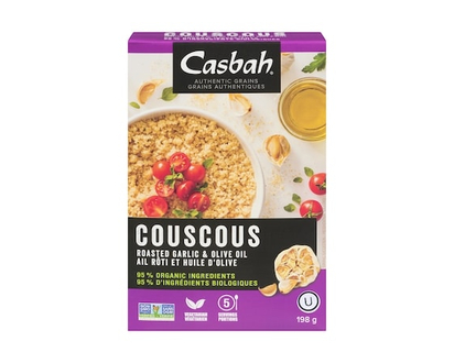 Casbah Organic Couscous, Roasted Garlic & Olive Oil - 198.0 G
