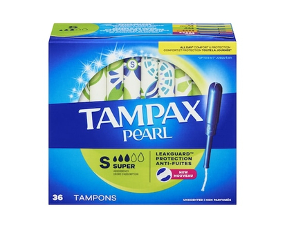 Tampax Pearl Tampons, with LeakGuard Braid, Super Absorbency, Unscented, 36 Count. - 36.0 EA