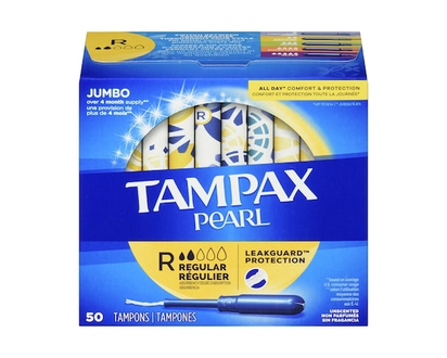 Tampax Tampons Pearl, degré d’absorption régulier, 50 tampons - 50 CHA