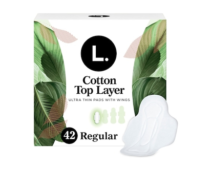 Ultra Thin Pads for Women, Regular Absorbency, Breathable Cotton Top Layer, Unscented Pads with Wings - 42 EA