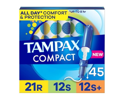 Tampax Compact Pearl Tampons Multipack, with LeakGuard Braid & Extendable Applicator, Regular/Super/Super Plus Absorbency, Compact Extendable Applicat
