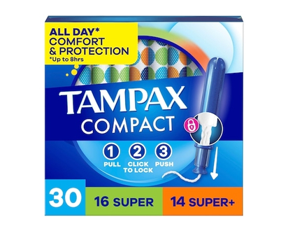 Tampax Compact Pearl Tampons Multipack, with LeakGuard Braid & Extendable Applicator, Super/Super Plus Absorbency, Compact Extendable Applicator, Unsc