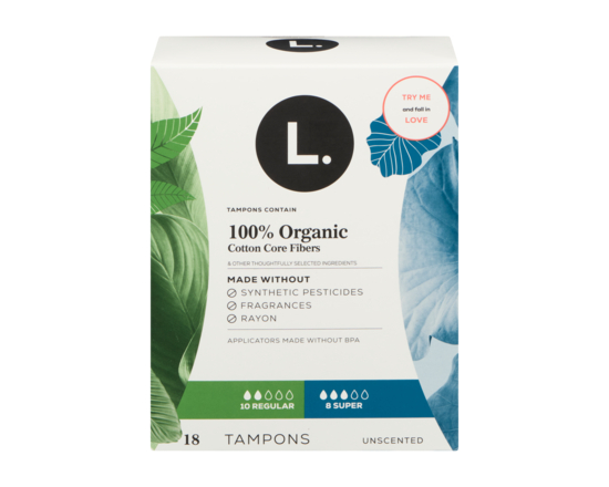 Tampons, Unscented Organic Cotton, 18 Count - 18.0 EA