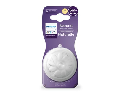 Avent Baby Bottle Nipple Natural 6m+ - 2.0 EA
