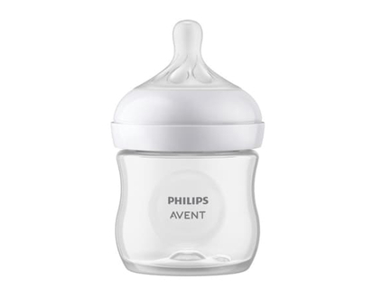 Avent Natural Baby Bottle with Natural Response Nipple, Clear, 4oz, 1 pack, SCY900/01 - 1 EA
