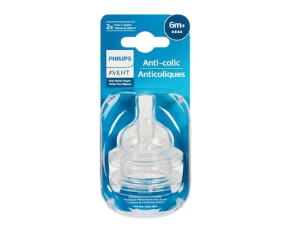 Philips Baby Bottle Nipple Anti-Colic Flow 4 6m+ - 2.0 EA