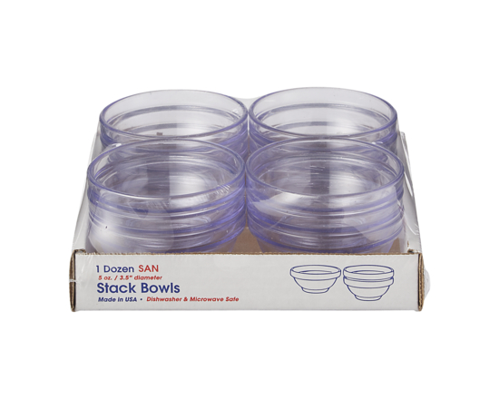 Clear Plastic Stacking Bowl, 5 oz - 1.0 EA
