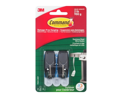 3M Command Wire Hooks Stainless Steel - 1.0 EA