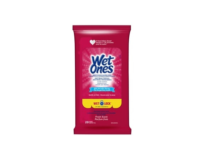 Wet Ones Antibacterial Hand Wet Wipes, Fresh Scent, Travel Pack - 20.0 EA