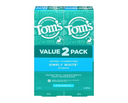Tom's of Maine Luminous White Natural Whitening Toothpaste with Fluoride, Clean Mint - 85.0 ML