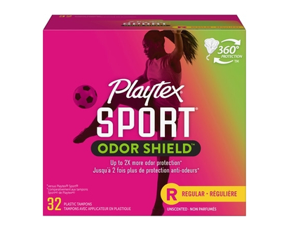 Tampons non parfumés Odor Shield de Playtex Sport à absorptivité régulière - 32 CHA