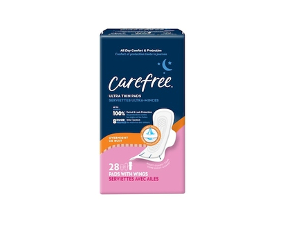 Carefree 28 serviettes de nuit CAREFREEMD ultra-minces avec ailes - 28 CHA