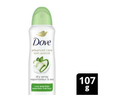 Dove Soin Avancé Antisudorifique en Vaporisateur à Sec essentiels fraîcheur - 107.0 G