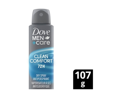 Dove Antiperspirant Deodorant Dry Spray For Men Clean Comfort - 107.0 G