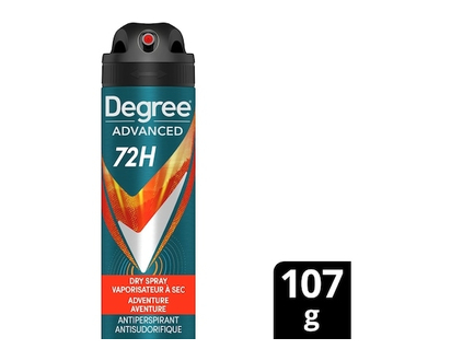 Degree Advanced Dry Spray Antiperspirant, 72H Protection, Adventure - 107.0 G