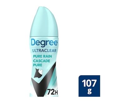 Degree UltraClear Antiperspirant, 72H Protection, Pure Rain - 107.0 G