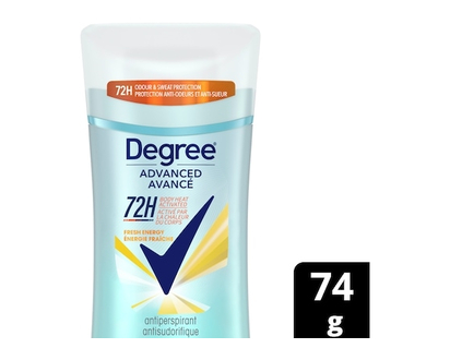 Degree Advanced Antiperspirant Deodorant Stick for 72H Sweat & Odour Protection, Fresh Energy, with MotionSense® Technology - 74.0 G