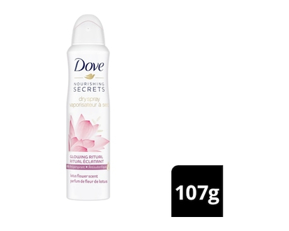 Dove Nourishing Secrets Antiperspirant Dry Spray Lotus Flower Scent antibacterial odour protection 107 g - 107 G