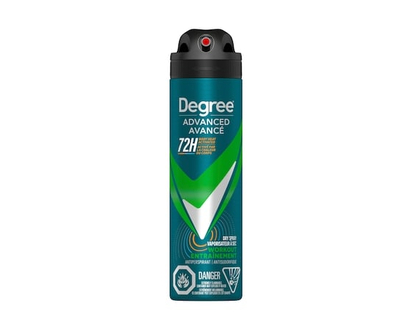 Degree Advanced Dry Spray Antiperspirant, 72H Protection, Workout - 107.0 G