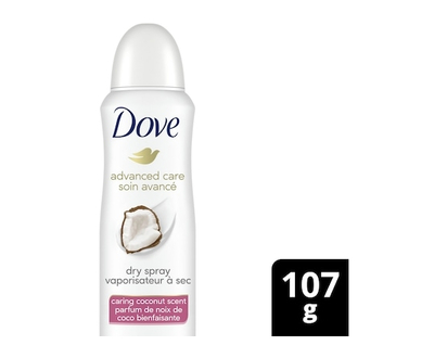 Dove Advanced Care Dry Spray Antiperspirant Caring Coconut Scent - 107.0 G