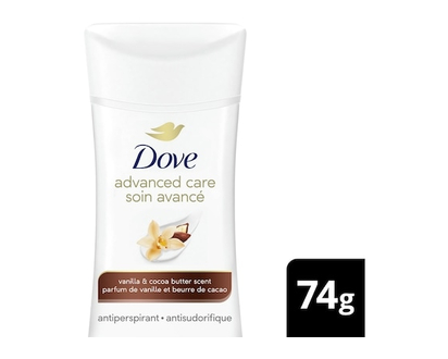 Dove Soin Avancé Antisudorifique Parfum de Vanille et Beurre de Cacao - 74.0 G
