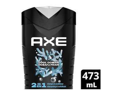 Axe 2 In 1 Shampoo & Conditioner Men'S Hair Cool Ocean Made with Menthol - 473.0 ML